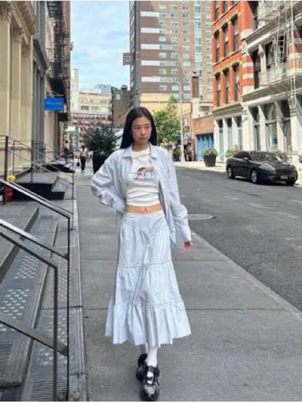 Glowny white rodeo tiered ruffle skirt - Picture 2 of 6